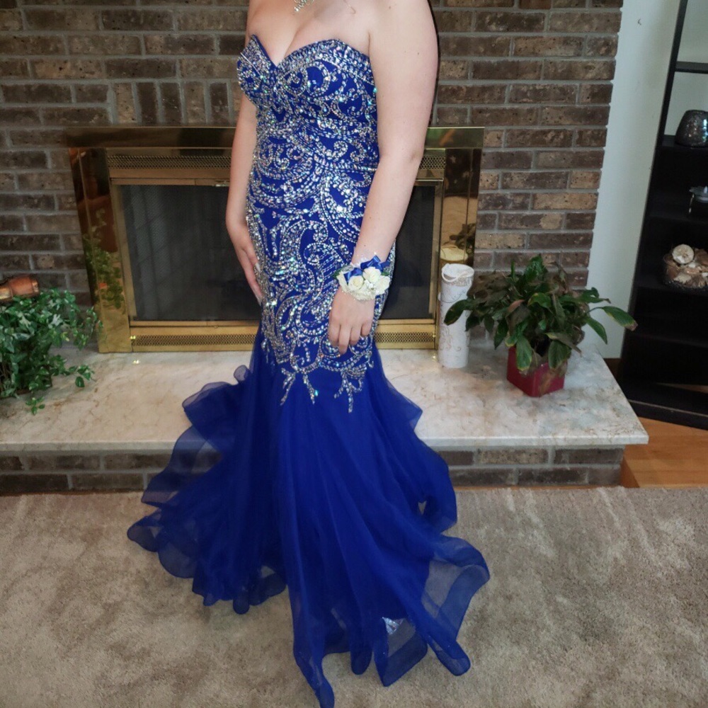 Beaded Royal Blue Prom Dress!